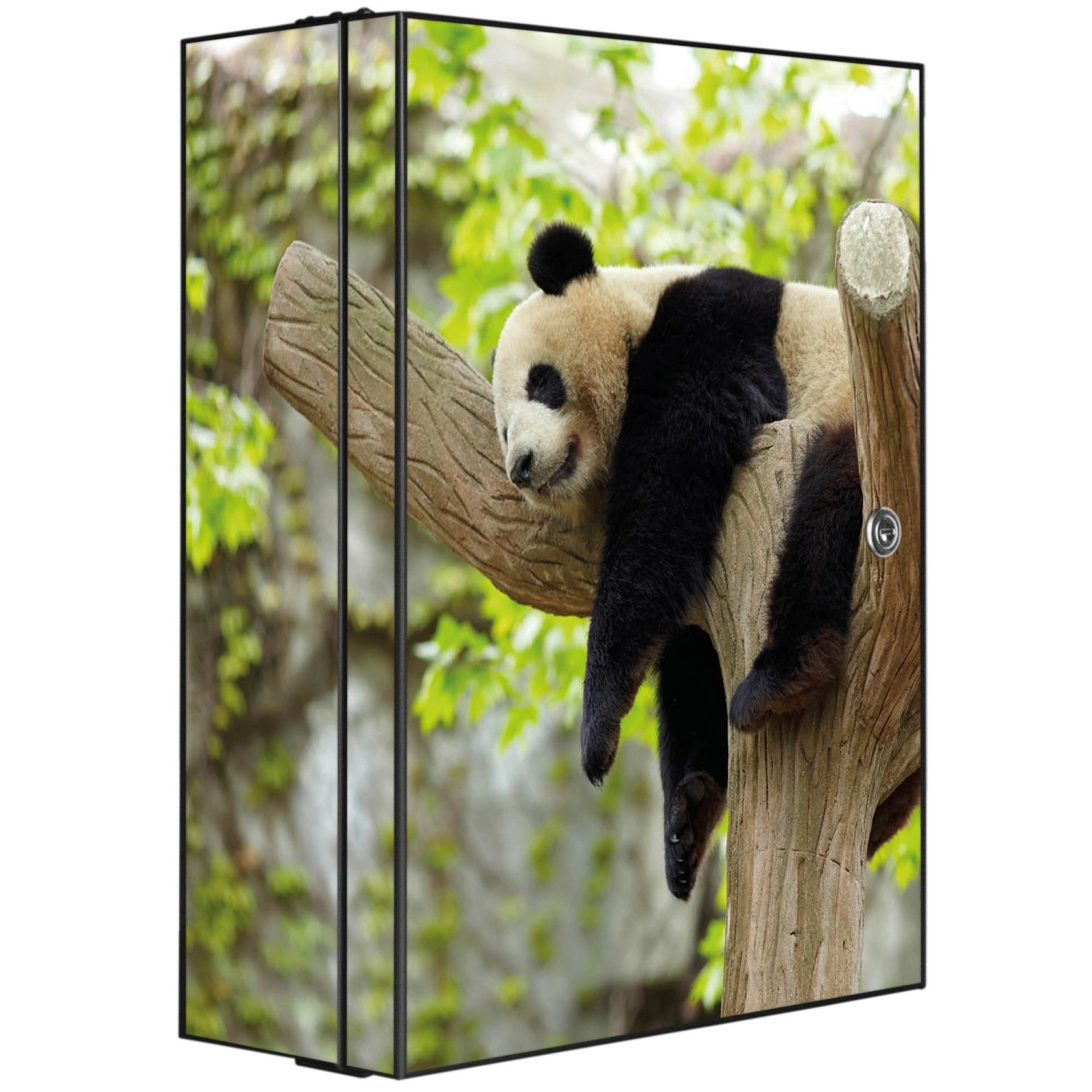 Banjado XXL Medizinschrank Abschliessbar 35x46x15cm Arzneischrank Anthrazit Aus Metall Mit Motiv Panda von Banjado