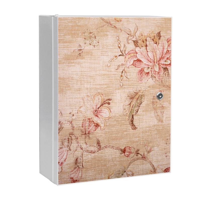 Banjado XXL Medizinschrank Abschliessbar 35x46x15cm Arzneischrank Weiß Aus Metall Front Mit Motiv Verschwindend von Banjado