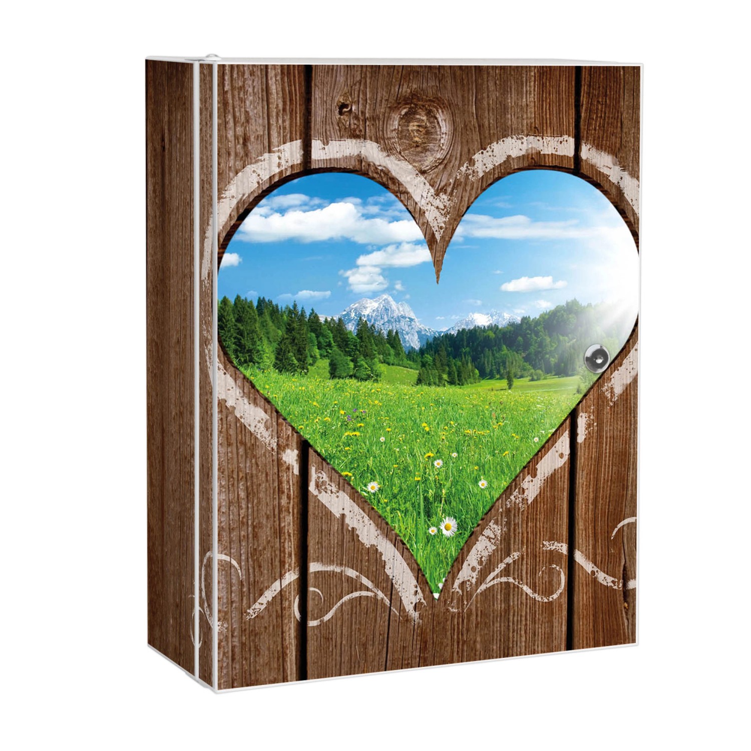 Banjado XXL Medizinschrank Abschliessbar 35x46x15cm Arzneischrank Weiß Aus Metall Mit Motiv Ausblick Mit Herz Banjado XXL Medizinschrank Abschliessbar 35x46x15cm Arzneischrank Weiß Aus Metall Mit Motiv Ausblick Mit Herz von Banjado