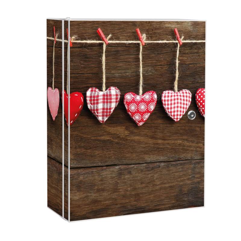 Banjado XXL Medizinschrank Abschliessbar 35x46x15cm Arzneischrank Weiß Aus Metall Mit Motiv Kleine Herzen von Banjado