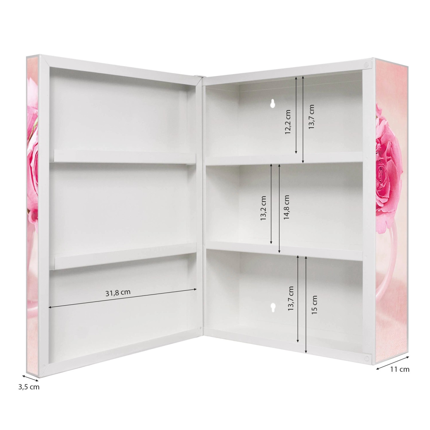 Banjado XXL Medizinschrank Abschliessbar 35x46x15cm Arzneischrank Weiß Aus Metall Mit Motiv Tasse Voll Rosen Banjado XXL Medizinschrank Abschliessbar 35x46x15cm Arzneischrank Weiß Aus Metall Mit Motiv Tasse Voll Rosen von Banjado