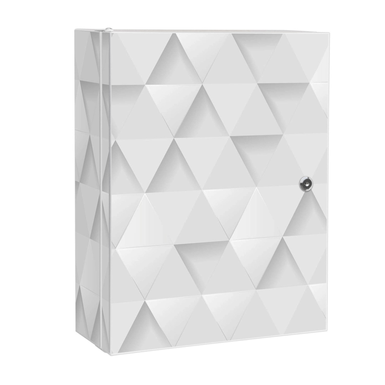 Banjado XXL Medizinschrank Abschliessbar 35x46x15cm Arzneischrank Weiß Aus Metall Mit Motiv Weisse Dreiecke Banjado XXL Medizinschrank Abschliessbar 35x46x15cm Arzneischrank Weiß Aus Metall Mit Motiv Weisse Dreiecke von Banjado