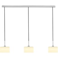 Bankamp Leuchten Karl 75 Pendelleuchte, 3-flg. Nickel matt, Schirme: Glas opalweiß von Bankamp Leuchten