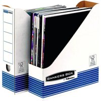 Bankers Box Archiv-Stehsammler Recycling-Karton weiß/blau , DIN A4 von Bankers Box