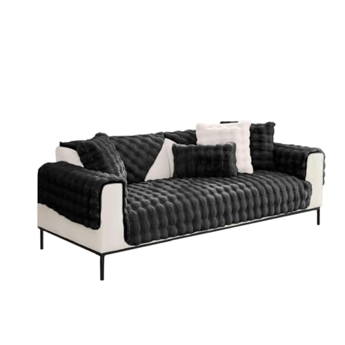 BankhoesDiscounter.nl Couch überzug Sofa Cover 1/2/3/4 SITZER - Sofaüberwurf Extra Sanft Sofaüberwürfe - Sofa Bezug Sofaschoner - Sofadecken für Sitzfläche (Zwart, 90x160cm) von BankhoesDiscounter.nl