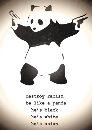 Banksy Destroy Racism Panda Poster Kleinformat Plakat 39,5 x 55 cm + Ãœ-Poster von Banksy