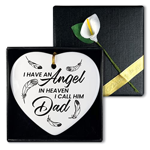 Sympathie-Andenken-Ornament Geschenke für den Verlust des Vater, I Have an Angel in Heaven I Call Him Dad, Gedenktafel für den Verlust von Vater, Gedenktafel Geschenke für den Verlust des Vaters von Banlai