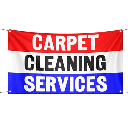 Carpet Cleaning Services Werbebanner – 90 x 152 cm, strapazierfähiges Polyester, lichtbeständig, wetterfest, für Innen- und Außenbereich Carpet Cleaning Services Werbebanner – 90 x 152 cm, strapazierfähiges Polyester, lichtbeständig, wetterfest, für Innen- und Außenbereich von Bannerfi