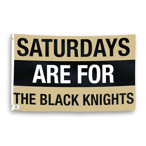 Fußballflagge Saturdays Are for the Black Knights, 90 x 152 cm, strapazierfähiges Polyester, lichtbeständig, wetterfest, für drinnen und draußen von Bannerfi