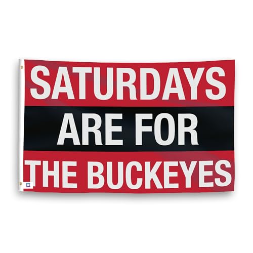 Fußballflagge "Saturdays Are for the Buckeys", 90 x 152 cm, strapazierfähiges Polyester, lichtbeständig, wetterfest, für drinnen und draußen von Bannerfi