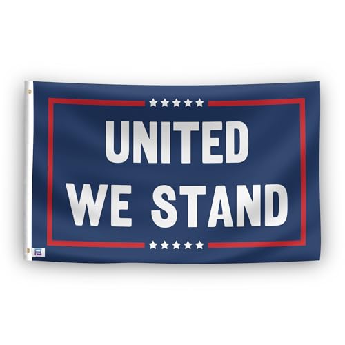 United We Stand Politische Statement-Flagge, 90 x 152 cm, strapazierfähiges Polyester, lichtbeständig, wetterfest, für drinnen und draußen von Bannerfi
