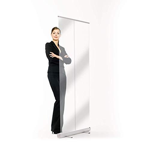Hygieneschutz Rollup Spuckschutz, Tragbare Transparente Trennwand | (85 x 200 cm) von Bannerhero