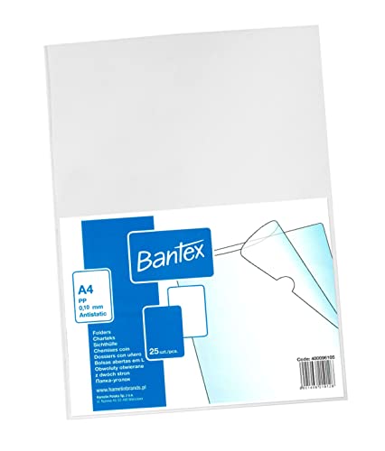 Bantex Premium A4 PP 100 Micron farblos kristallklar 25er Pack von Bantex