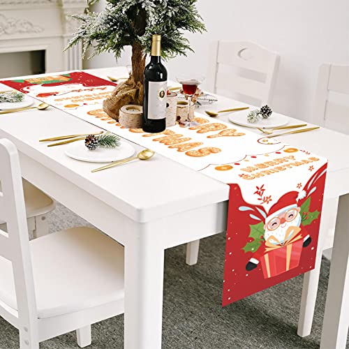 Weihnachten Tischdecke, Weihnachten Tischläufer, Weihnachten Tischdekoration, Oxford-Tuch Abwaschbar wasserdichte Tischdecke mit Fleckschutz für Dekorative Weihnachten Esszimmer Küche Dekor von Banydoll