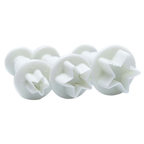 3 Stück sternförmige Kolbenschneider, Mini Fondantkrosenten Plastikkuchenformen DIY 3D -Keksmarken Backformen für Ostern, Geburtstagsbacken von Banziaju