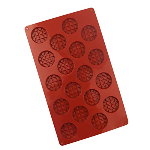 Waffelform 18 Gitter Silikon Mini Waffel Backware DIY Runde Keks Schokoladenform Backzubehör Claret von Banziaju