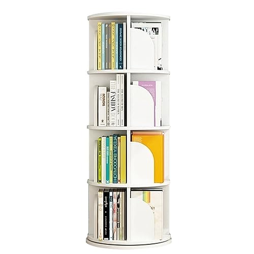 Bücherregale Bücherregal Holz Bücherregal Modern Minimalistischer Stil Massivholz Drehbares Bücherregal Buch Organizer (Color : Weiß, S : 50.5 * 128cm) von Bao Xing Bei Firm