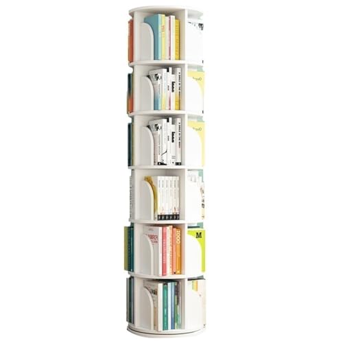 Bücherregale Bücherregal Holz Bücherregal Modern Minimalistischer Stil Massivholz Drehbares Bücherregal Buch Organizer (Color : Weiß, S : 50.5 * 190cm) von Bao Xing Bei Firm