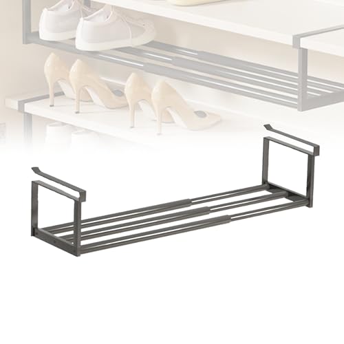 BaoBaJiu Schuhregal - Erweiterbares Schuhregal - Platzsparend zum Aufhängen - Schwebendes Kleiderregal für die Aufbewahrung auf kleinem Raum(Black) von BaoBaJiu