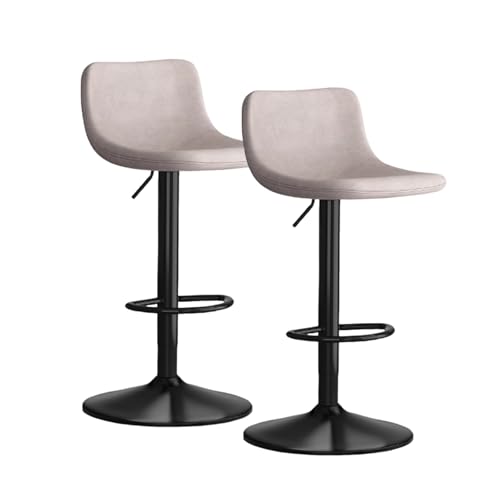 Verstellbare Barhocker, 1er-/2er-/3er-Set – Schwarze Barhocker Mit Rückenlehne – Barhocker Aus Pu-Leder for Kücheninsel, Rustikale Barhocker(White,2pc) von BaoBaJiu