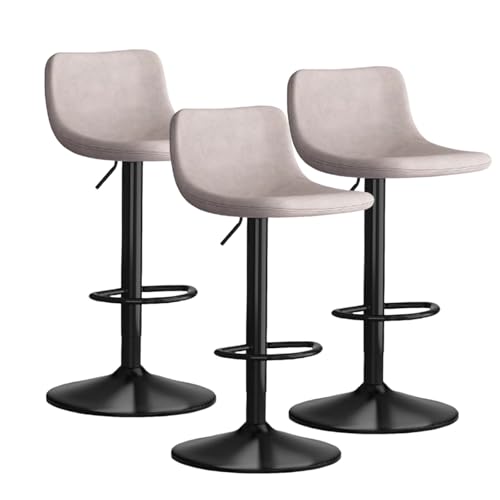 Verstellbare Barhocker, 1er-/2er-/3er-Set – Schwarze Barhocker Mit Rückenlehne – Barhocker Aus Pu-Leder for Kücheninsel, Rustikale Barhocker(White,3pc) von BaoBaJiu