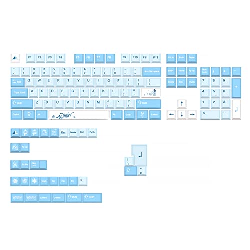 BaoFufc 136 Tasten, personalisierbar, Winterschnee für Tastenkappen, PBT-Farbstoff, Subbed Keycap-Profil für Tastenabdeckung für mechanische Tastatur, D-Profil, PBT-Tastenkappen BaoFufc 136 Tasten, personalisierbar, Winterschnee für Tastenkappen, PBT-Farbstoff, Subbed Keycap-Profil für Tastenabdeckung für mechanische Tastatur, D-Profil, PBT-Tastenkappen von BaoFufc