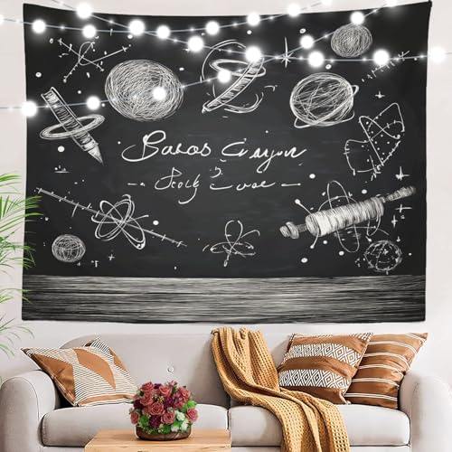 BaoNews Astronomie-Planeten-Wandteppich, Sterne, Galaxien, großer Wandbehang, Polyester-Tischdecken, Wandteppich, Schlafzimmer, Wohnzimmer, Wohnheim, 130 x 150 cm von BaoNews
