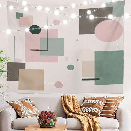 BaoNews Minimalistischer Wandteppich in neutraler Farbe, künstlerisches Layout, zufällige Anordnung, großer Wandbehang, Polyester-Tischdecken, Wandteppich, Schlafzimmer, Wohnzimmer, Wohnheim, 100 x von BaoNews