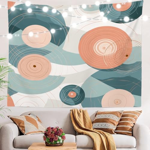 BaoNews Moderner Kunst-Wandteppich, rund, Farbharmonie, abstrakt, großer Wandbehang, Polyester-Tischdecken, Wandteppich, Schlafzimmer, Wohnzimmer, Wohnheim, 100 x 150 cm von BaoNews