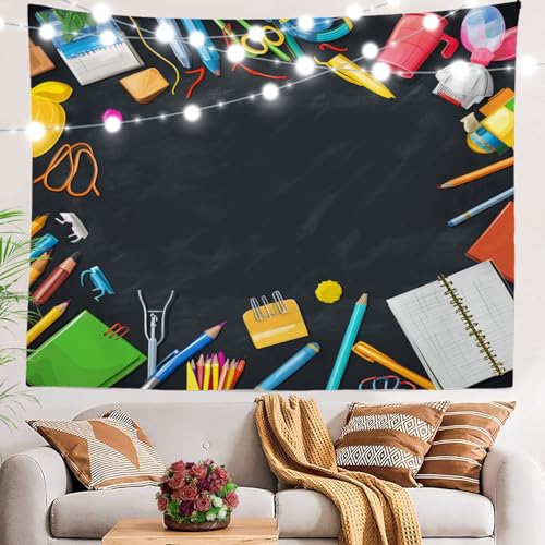 BaoNews Schultaschen-Radiergummi, Lineal, Hefter, großer Wandbehang, Polyester-Tischdecken, Wandteppich, Schlafzimmer, Zimmer, Wohnzimmer, Wohnheim, 130 x 150 cm von BaoNews