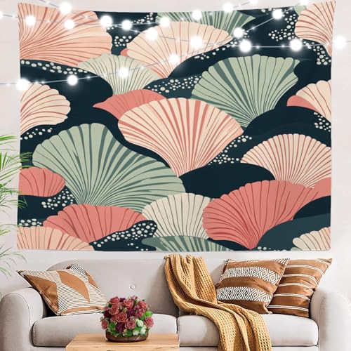 BaoNews Wandteppich mit Meeresmuschelkunst, Ozean-Pastelltöne, großer Wandbehang, Polyester-Tischdecken, Tapisserie, Schlafzimmer, Wohnzimmer, Wohnheim, 100 x 150 cm von BaoNews