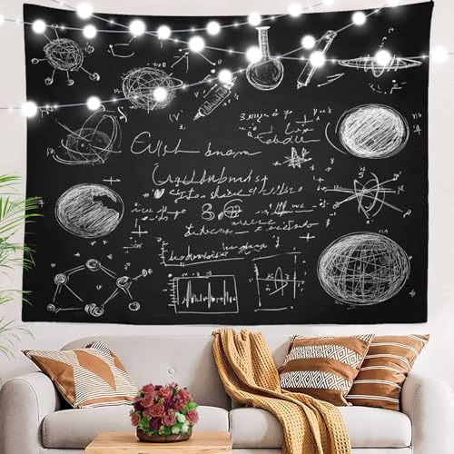 BaoNews Wissenschaftliches Experiment, wissenschaftliches Diagramm, Wandteppich, Kreidezeichnung, pädagogisch, großer Wandbehang, Polyester-Tischdecken, Wandteppich, Schlafzimmer, Wohnzimmer, Wohnheim von BaoNews