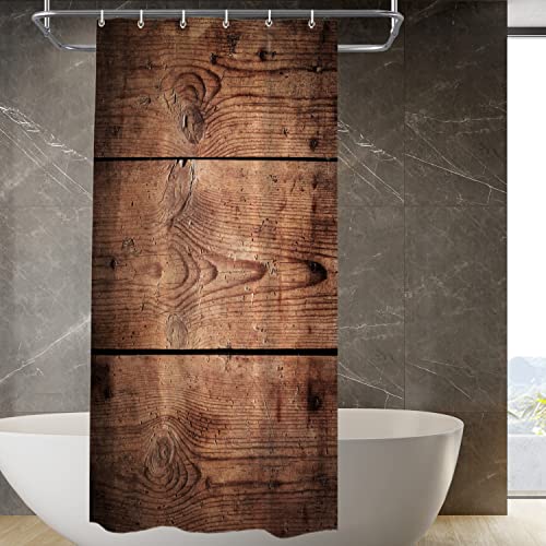 BaoNews Wood Dark Vintage Brown Decor Shower Curtain,Textured Wood Abstract Polyester Shower Curtain for Shower Stall Bathroom Waterproof with 6 Hooks 36x72 Inch von BaoNews