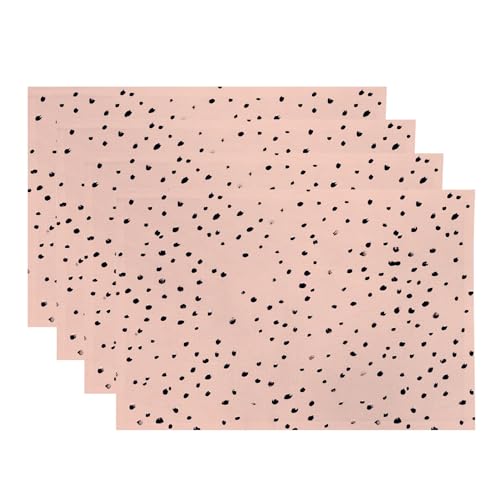 Baonews Moderne, weiche, ästhetische Platzsets, gepunktet, schlicht, schick, für Esszimmer/Küchentisch, wasserdicht, waschbar, Leinen, Wärmeisolierung, 30,5 x 45,7 cm, 4 Stück von BaoNews