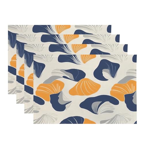 Baonews Platzsets mit modernem künstlerischem Druck, geometrische Elemente, Farbkontrast, Platzsets für Ess-/Küchentisch, wasserdicht, waschbar, Leinen, Wärmeisolierung, 30,5 x 45,7 cm, 4 Stück von BaoNews