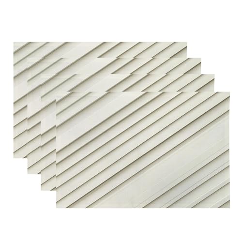 Baonews Schlanke, moderne, ästhetische Tischsets, klare Linien, einfache Platzsets für Esszimmer/Küchentisch, wasserdicht, waschbar, Leinen, Wärmeisolierung, 30,5 x 45,7 cm, 4 Stück von BaoNews