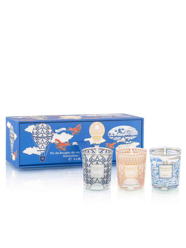 Baobab Duftkerze Baobab Trio Travel Candles My First Baobab Manhattan-Paris-Mykonos von Baobab