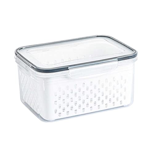 Baobiutin Obstvorlagbehälter Kühlschrank Organizer Kühlschrank Futtersalatbehälter mit Deckel Colander 850 ml Aufbewahrungsbox von Baobiutin