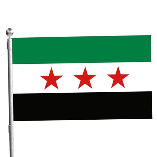 Syrische Flagge Syrien -Flagge mit Grommet 59x35in Digitaldruck Doppelgenähter syrischer Flag von Baobiutin