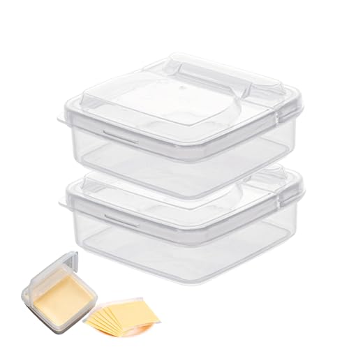 Castsible Food Storage Behälter 2pcs Obst- und Gemüse -Aufbewahrungsbehälter bequemer geschnittener Käse Organizer für Kühlschrank mit Flip Deckel Food Storage Box von Baobiutin