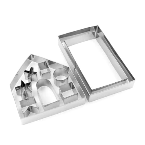 Cookie Cutter Edelstahl Lebkuchenhaus Keksformen DIY Biscuit Backwerkzeuge 10pcs Kuchenform Form von Baobiutin