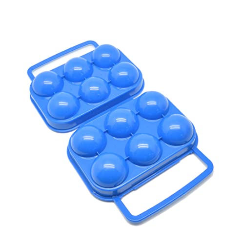 Baobiutin Eierbehälter Picknick Eierlagerbox Schockfeste Klappsteuerhalter ABS-Kunststoff 6 Eier Blau von Baobiutin