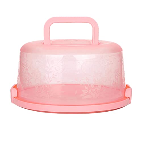 Baobiutin Kuchenträgergriff tragbarer Kuchenbox -Trägergriff Behälterpastete Aufbewahrung Cupcake Pink Runde Transport Deckel Clip Lock Baobiutin Kuchenträgergriff tragbarer Kuchenbox -Trägergriff Behälterpastete Aufbewahrung Cupcake Pink Runde Transport Deckel Clip Lock von Baobiutin