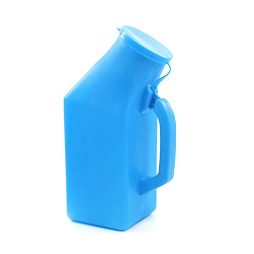 Männliche tragbare Urinal -Peeflaschen Home Urinal Töpfchen dicke feste Urinflasche mit Deckel für Männer 1l Blue Urinflasche von Baobiutin