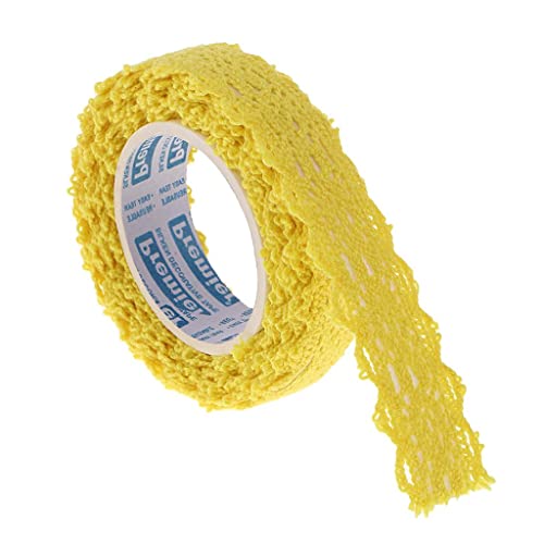 2 Yards 15mm Material, Gewebe Lace Washi Tape Selbstklebendes Spitzenband Schleifenband Spitze Weihnachten, Gelb von Baoblaze