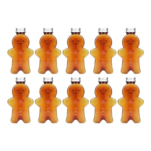 Baoblaze 10 x Weihnachts Lebkuchenmann Flasche 500ml, Gingerbread Man Saftflaschen, Empty Juice Bottles Gingerbread Man, Getränkebehälter mit Kappen für Kinder, Weihnachtsfeier, Gastgeschenke, braun Baoblaze 10 x Weihnachts Lebkuchenmann Flasche 500ml, Gingerbread Man Saftflaschen, Empty Juice Bottles Gingerbread Man, Getränkebehälter mit Kappen für Kinder, Weihnachtsfeier, Gastgeschenke, braun von Baoblaze