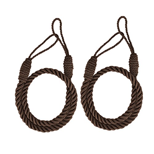 Baoblaze 2 Raffhalter Vorhang Seilhalter Gardinen Vorhang Farbwahl, Braun von Baoblaze