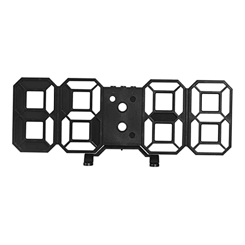 Baoblaze 3D Wanduhr LED Digital Digital Wecker Moderne Digitaluhr Elektrische Elektronische Uhr für Büro Schlafzimmer, Schwarzes Muschelweiß von Baoblaze