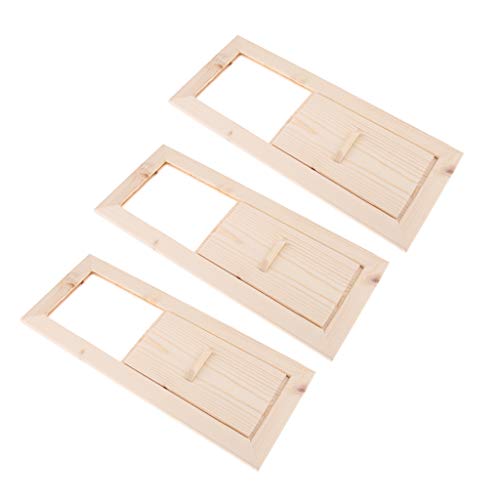 Baoblaze 3pcs Sauna Lüftungsklappe Lüftungsschieber Rechteck Sauna Abluftschieber Lüftungsgitter Belüftung Sauna Zubehör von Baoblaze