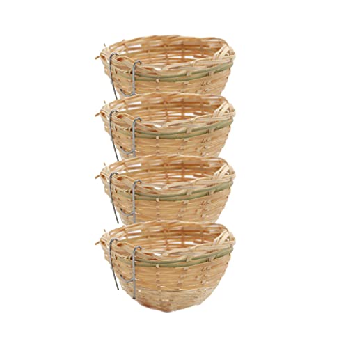 Baoblaze 4 Handgemachte Kanariennest Vogelzucht Luke Käfig Rest Cave von Baoblaze